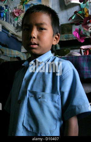 A boy from Manipur, another remote northeastern state in India, resettled in Arunachal Pradesh. Stock Photo