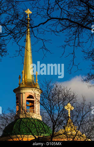 Peter and Paul Cathedral bell tower spire, St. Petersburg, Russia Stock Photo