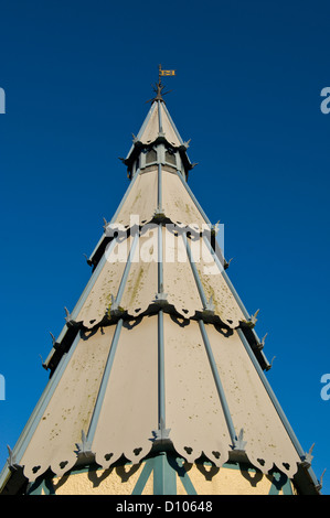 Spire of pump rooms designed in a Chinese Gothic style by James Cranston circa 1860 in Tenbury Wells Worcestershire England UK Stock Photo