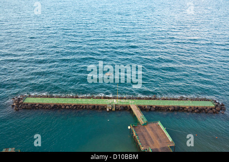 Pier in front of Marina Piccola harbour area Bay of Naples at Sorrento resort town La Campania region southern Italy Europe Stock Photo