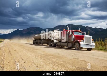 truck on Alaska,Dalton Highway Stock Photo