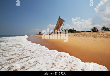 Fishing boat on Sri Lanka Stock Photo