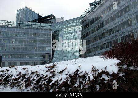 Dec. 4, 2012 - Keilaniemi, Espoo, Finland. Mobile phone manufacture Nokia sells its headquarters in Espoo. The company will stay as a tenant in the premises. The high rise building at Keilaniemi, Espoo, is sold to a Finnish company specialized in real estate investment management, Exilion, for 170 million Euros. Stock Photo