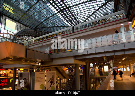 Berlin, Germany, Interior of Berlin Hauptbahnhof Stock Photo