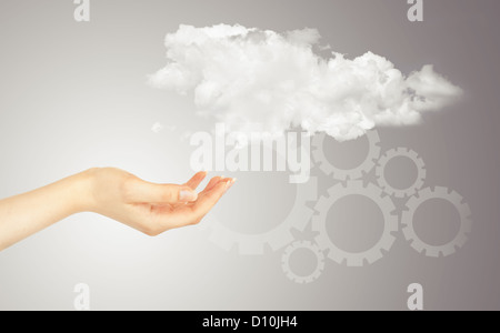 Cloud computing concept - world wide data sharing and communication Stock Photo