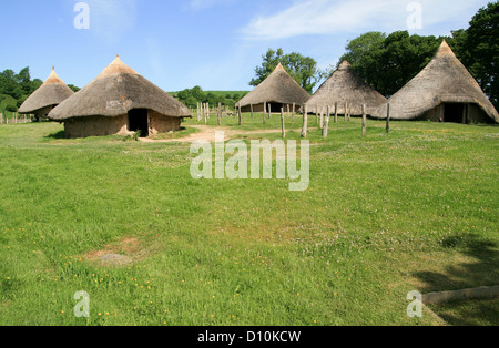 Iron age village Castell Henllys Pembrokeshire Wales UK Stock Photo