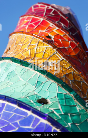 Chimney on the roof of Palau Güell, Barcelona, Spain Stock Photo