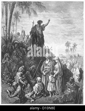 John the Baptist Preaches in the Wilderness Stock Photo