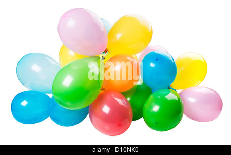 color balloons isolated on white. Clipping Path Stock Photo