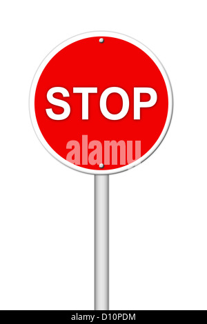 stop sign on white background Stock Photo