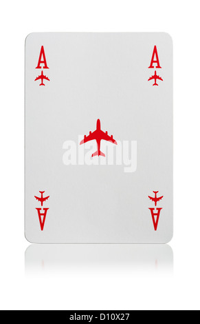 Ace of Airplane playing card Stock Photo