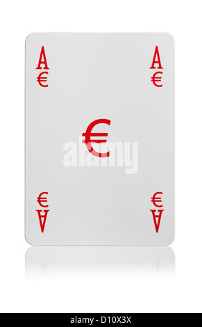 Ace of Euro playing card Stock Photo