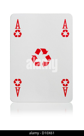 Ace of Recycle playing card Stock Photo