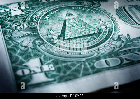 Detail of a US dollar note Stock Photo