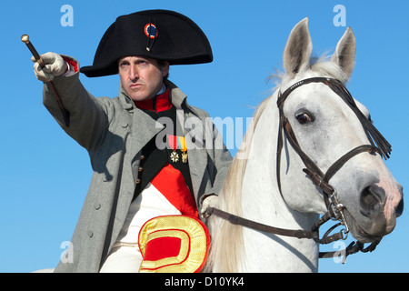 Napoleon Bonaparte commanding his troops at the Battle of Jena-Auerstedt in Germany Stock Photo