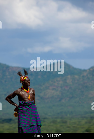 Portrait Of A  Karo Tribe man  Korcho Village, Ethiopia Stock Photo