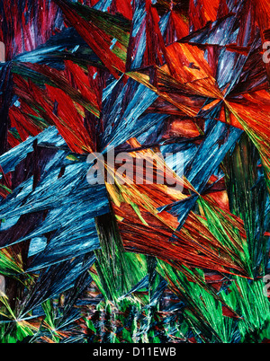 ABSTRACT ORANGE BLUE GREEN PATTERN OF CRYSTALS ICE PSYCHEDELIC WEIRD Stock Photo