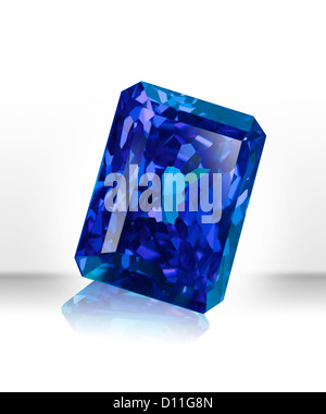 Blue rectangular gemstone Stock Photo