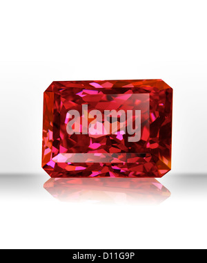 Red rectangular gemstone Stock Photo