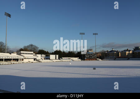 Chelmsford, Essex, 5th December 2012, Essex County Cricket Ground (The Ford County Ground) gets covered by December's heavy snow fall. Credit:  Matt Wing / Alamy Live News Stock Photo