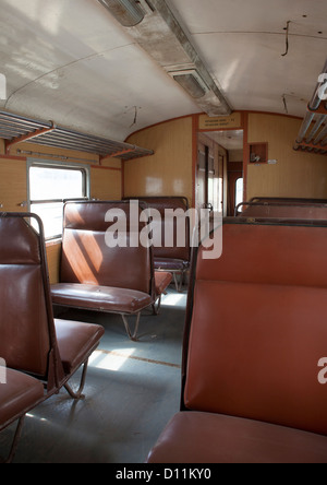 Inside Djibouti Addis Ababa Old Train Second Class, Dire Dawa Train Station, Ethiopia Stock Photo