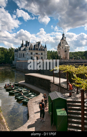 The Chateau de Chenonceau is a manor house near the small village of Chenonceaux, of the Loire Valley in France. Stock Photo