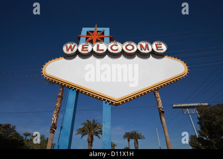 Las Vegas welcome sign blank with text removed. Stock Photo