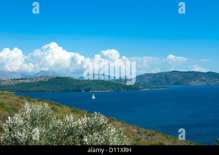 Agios Stefanos Bay view, Corfu, Ionian Islands, Greece Stock Photo