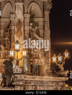 A fountain near the Placa d'Espanya in Barcelona Spain. Stock Photo