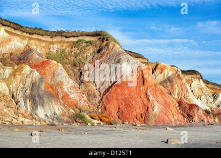 Clay cliffs, Gay Head, Aquinnah, Martha's Vineyard, Massachusetts, USA. Stock Photo