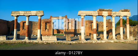 The Roman Columns of The Building of Eumachia, Pompeii, Italy Stock Photo