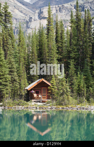 A Cabin On A Mountain Field In British Columbia Canada Stock