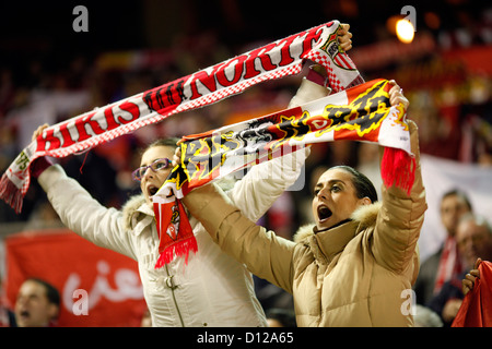 Seville, Spain, Sevilla FC fans Stock Photo