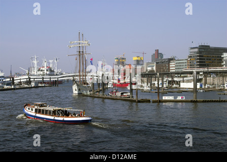 Tour Boat Harbour Hamburg Germany Stock Photo