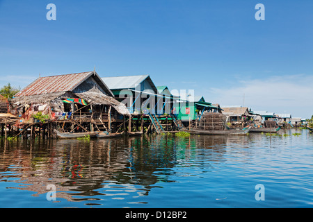 Floating fishing village in Cambodia Stock Photo