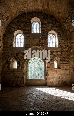 Interior of Superior Church in monastery San Juan de la Pena in Aragón, Spain Stock Photo