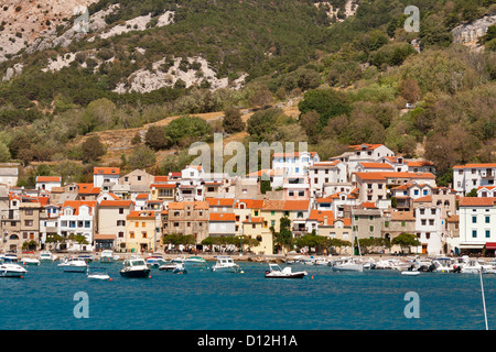 Baska town on island Krk, Croatia. Stock Photo