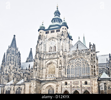 St. Vitus Cathedral with view from south, Prague Castle, Prague, Czech Republic. Stock Photo