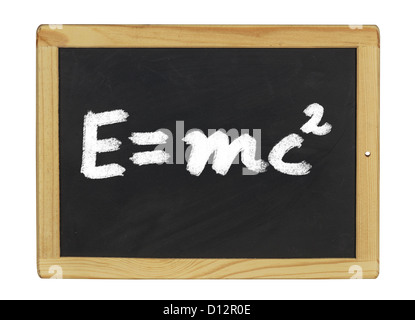Einstein equation written on a blackboard Stock Photo
