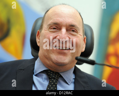 French paraplegic best selling author Philippe Pozzo di Borgo talks during a press conference for the presentation of his new book in Berlin, Germany, 04 December 2012. Photo: BRITTA PEDERSEN Stock Photo