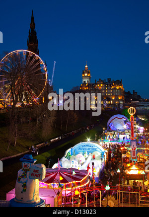 Edinburgh Christmas fun fair, city centre, Scotland UK, Europe Stock Photo