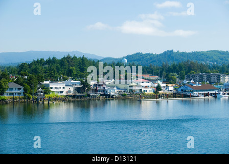 View Of The Old Town Of Florence Along The Siuslaw River; Florence Oregon United States Of America Stock Photo