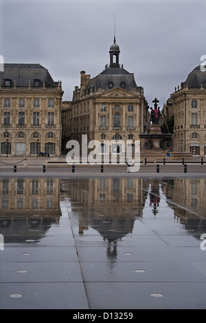 France Bordeaux Place de la Bourse Fontaine des Trois Grâces Stock Photo