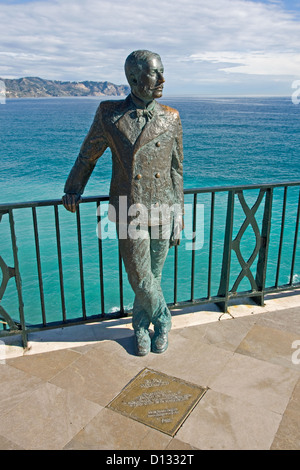 Statue of Hing Alfonso XII on the Balcon de Europa, Nerja Stock Photo