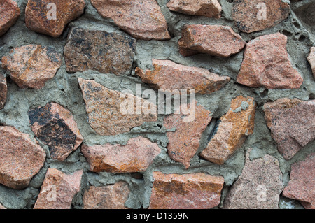 wall from granite stone, texture Stock Photo