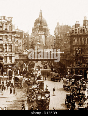 Ludgate Circus London Victorian period Stock Photo