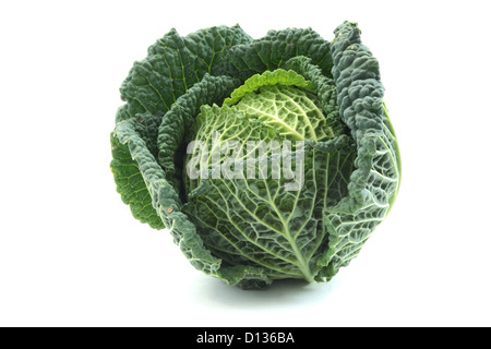 savoy cabbage isolated on a white background Stock Photo