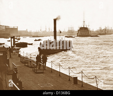 Greenwich Pier River Thames London Victorian period Stock Photo