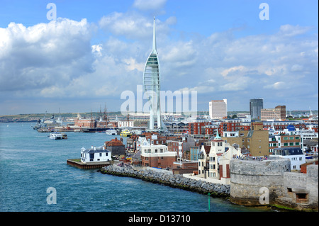 View of Portsmouth Harbour showing the Spinnaker Tower Hampshire. England. Stock Photo