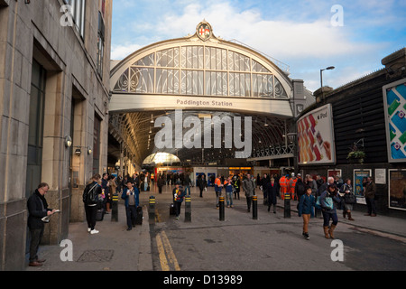 Paddington Railway Station entrance on Praed Street, Paddington, London, England, UK. Stock Photo